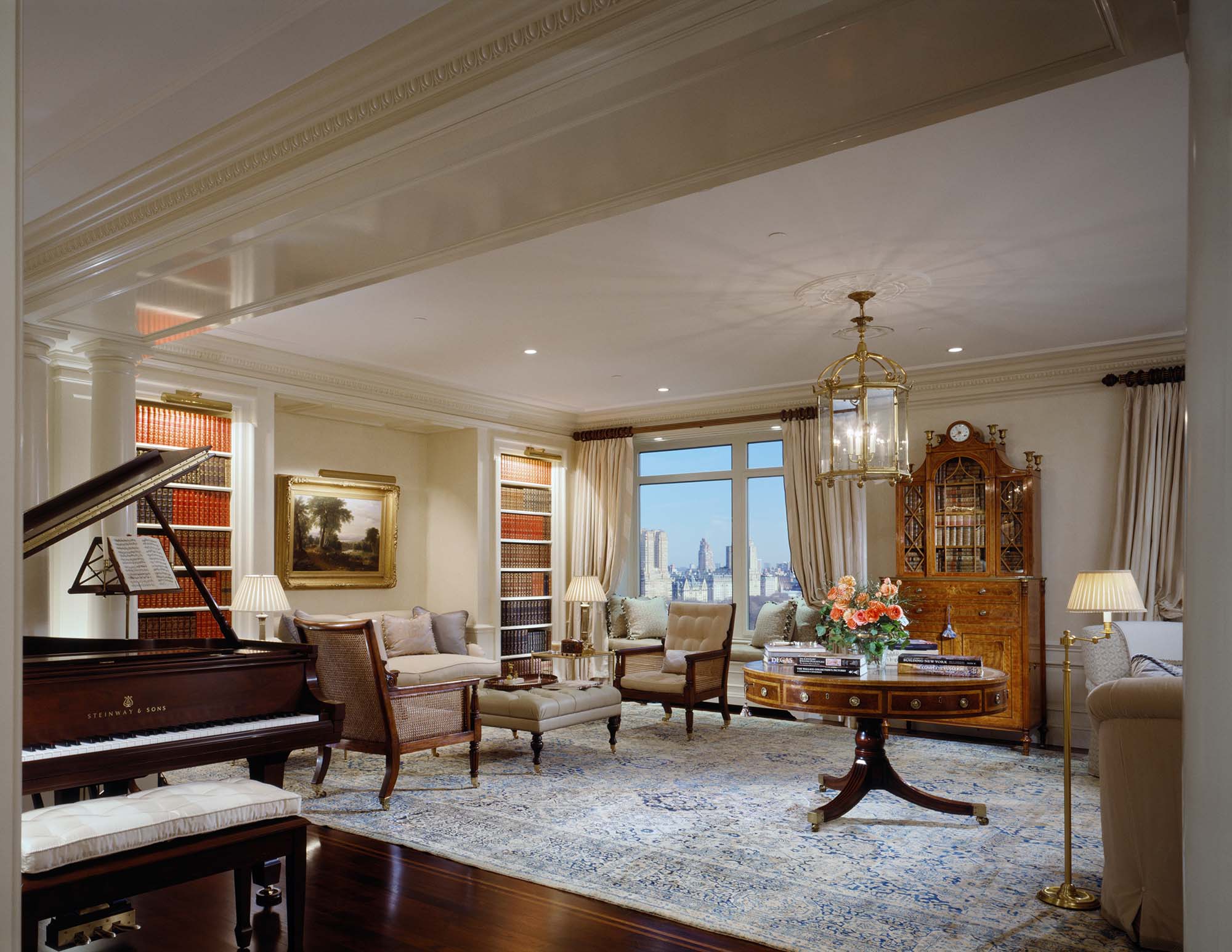 Central Park Apartment, Manhattan, traditional, steinway piano