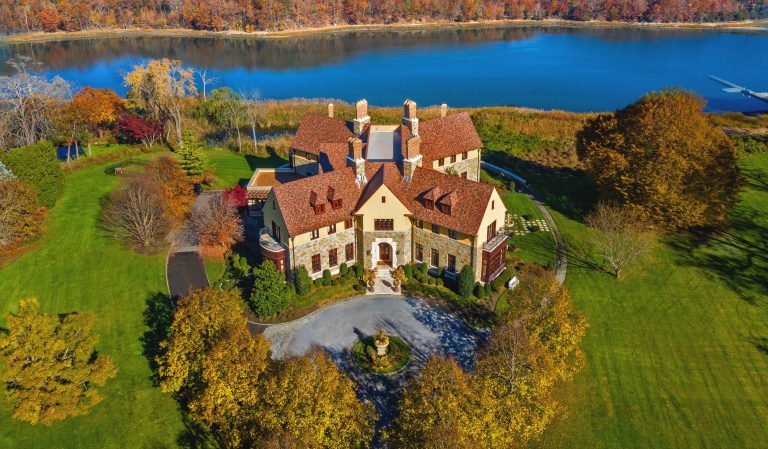 Lloyd Harbor aerial autumn